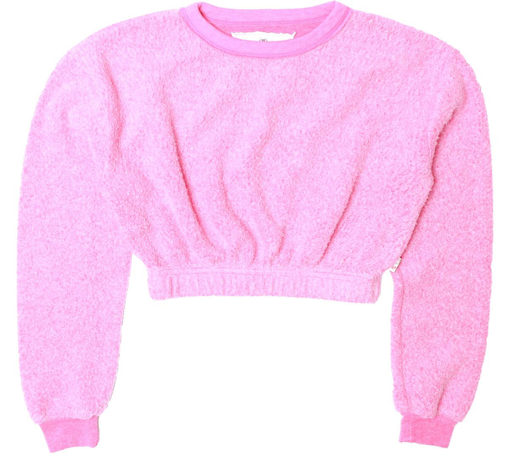 Candy Pink Fitted Flare Fleece Pant