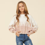 Ivory Taupe Dip-Dye Layered Thermal Top