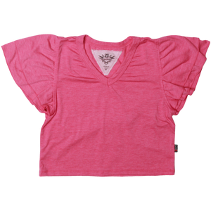 Barbie Pink Double Tier V Neck Top