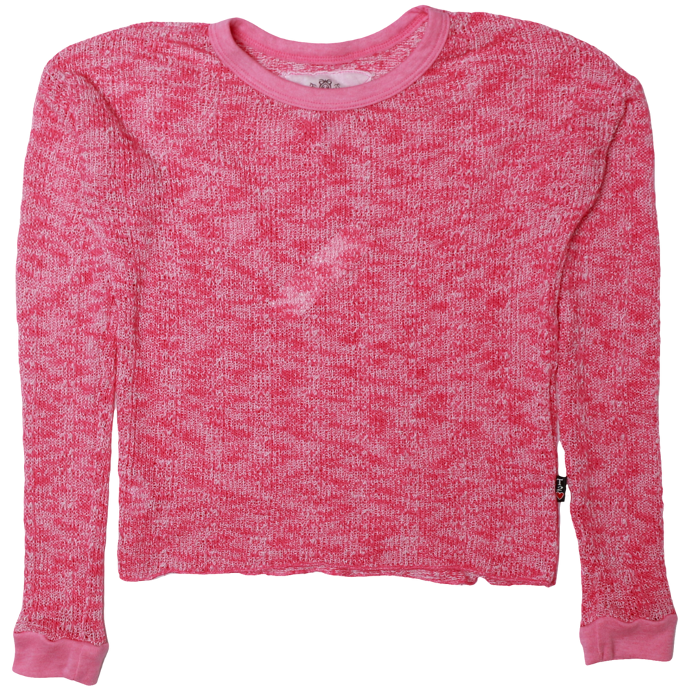 Barbie Pink Longsleeve Crochet Spandex Top