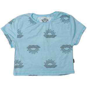 Powder Blue Sun Open Back Short Sleeve Tee