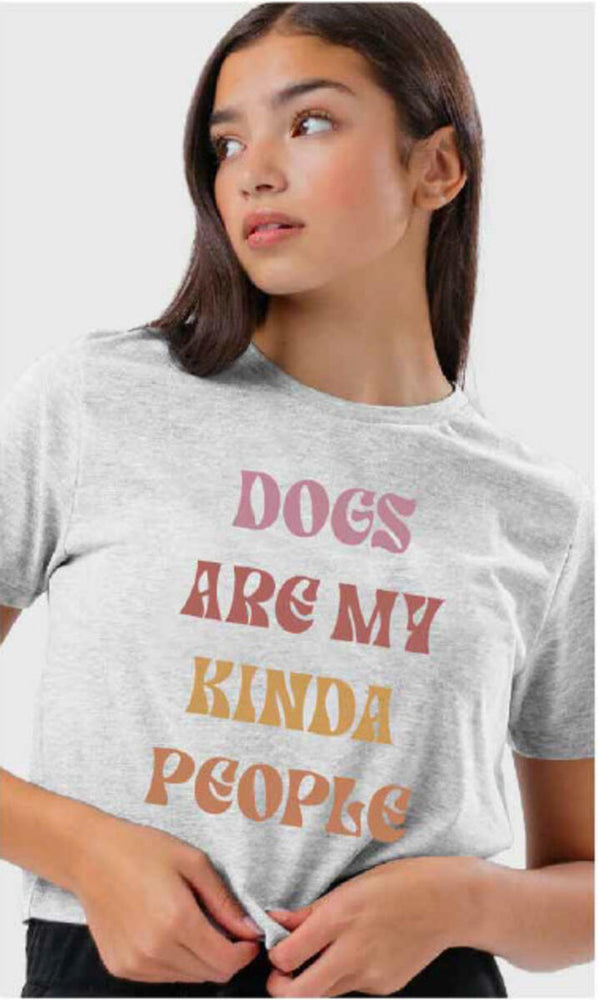 Dogs are My People Boxy Grey Crop Tee