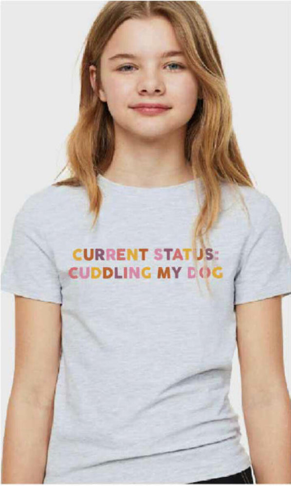 Current Status Cuddling My Dog Crop Tee