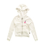 Ivory Hooded Zip Jacket with Ombre Bolt