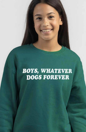 Teal Green Dogs Forever Crew