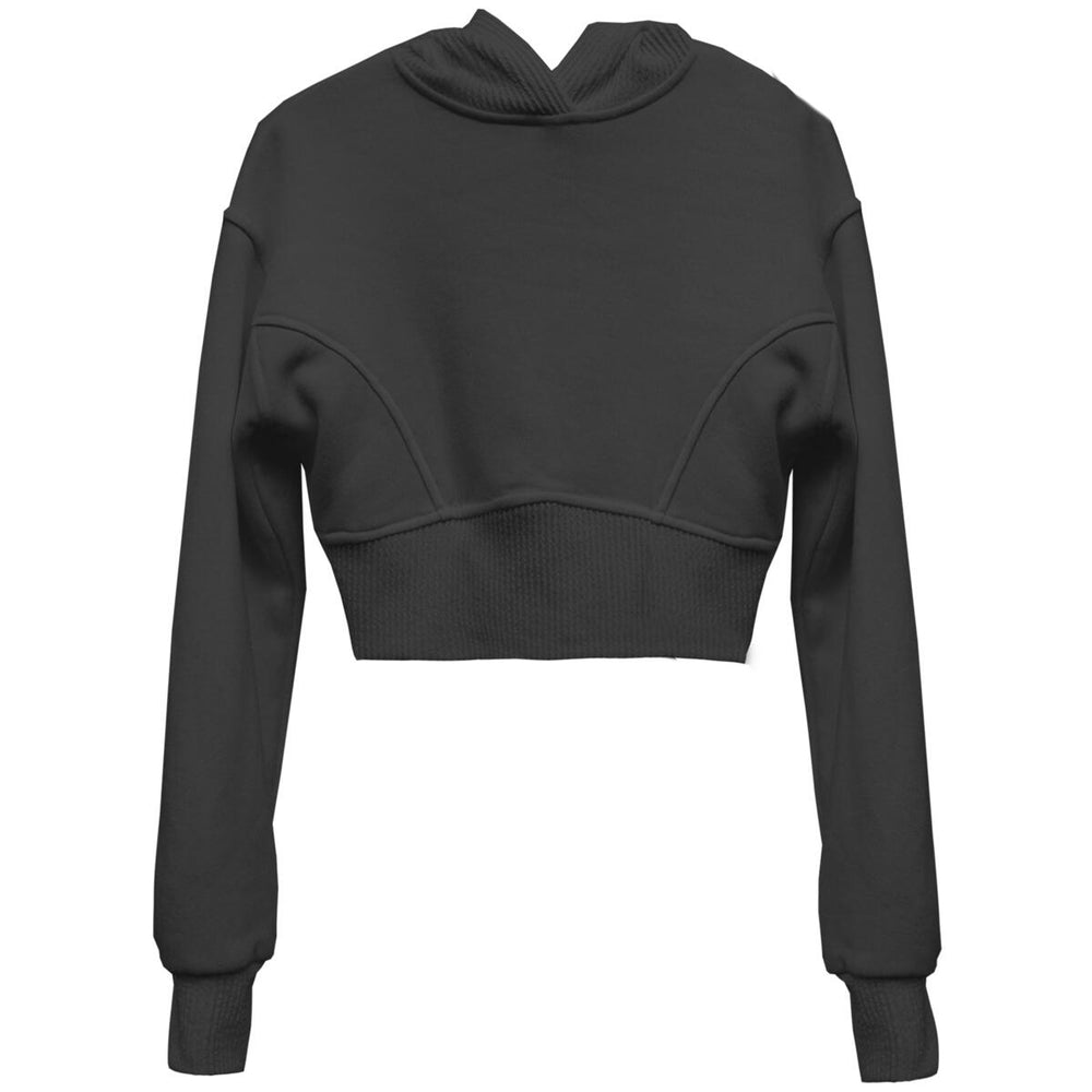 Black Crop Hoodie Sweatshirt