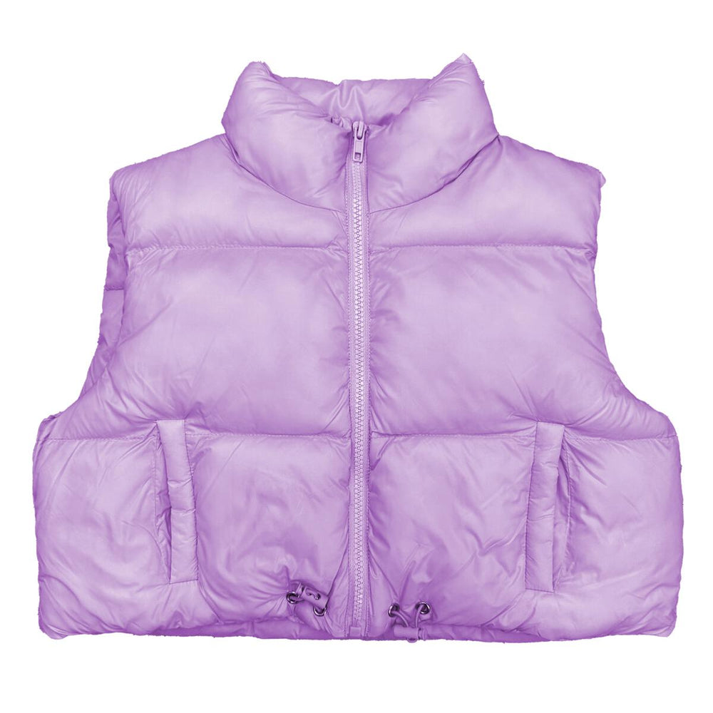 Lavender Crop Puffer Vest