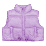 Lavender Crop Puffer Vest