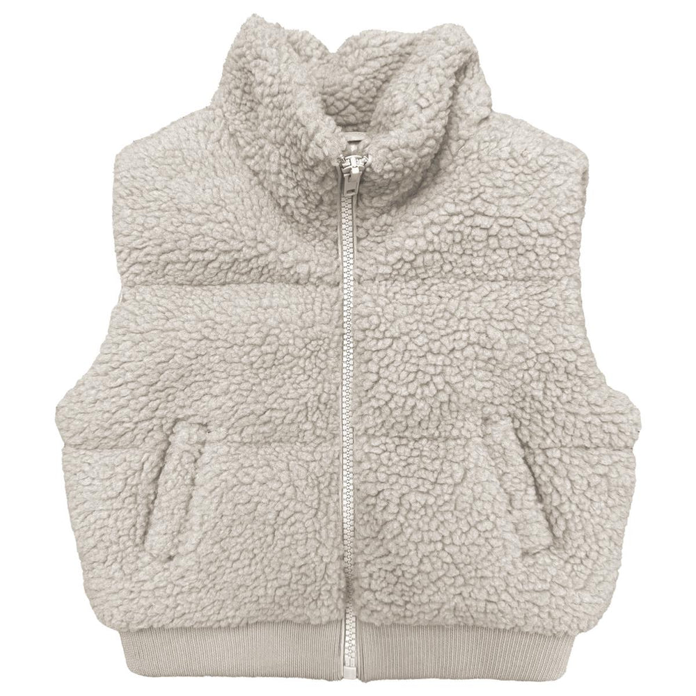 Cream Furry Puffer Vest