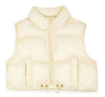 Cream Crop Puffer Vest