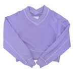 Lavender Double V-Neck Sweat Top