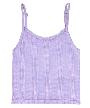 Tween Seamless Textured Lace Trim w/ Adjustable Strap Top