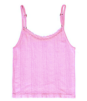 Tween Seamless Textured Lace Trim w/ Adjustable Strap Top