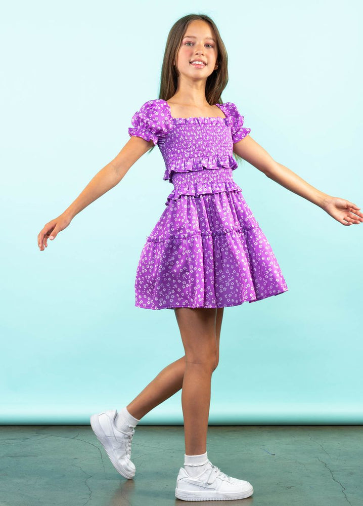 Miss Behave Berkley Lavender Puff Sleeve Dress