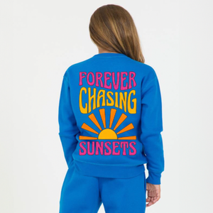 Chasing Sunsets Oversized Cobalt Sweatshirt