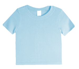 Baby Blue Ribbed Seamless Shirt