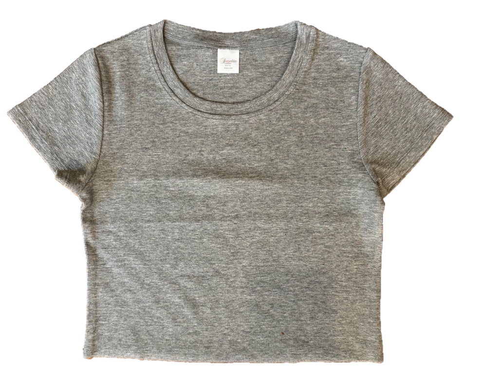 Ribbed Seamless Crop Boxy Tee