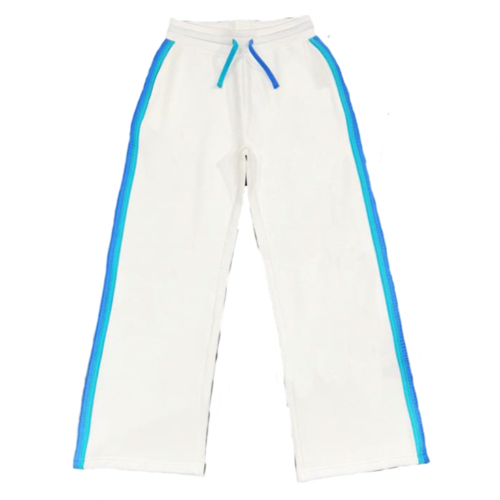 White Aqua/Ocean Blue Colorblock Cloud Joggers