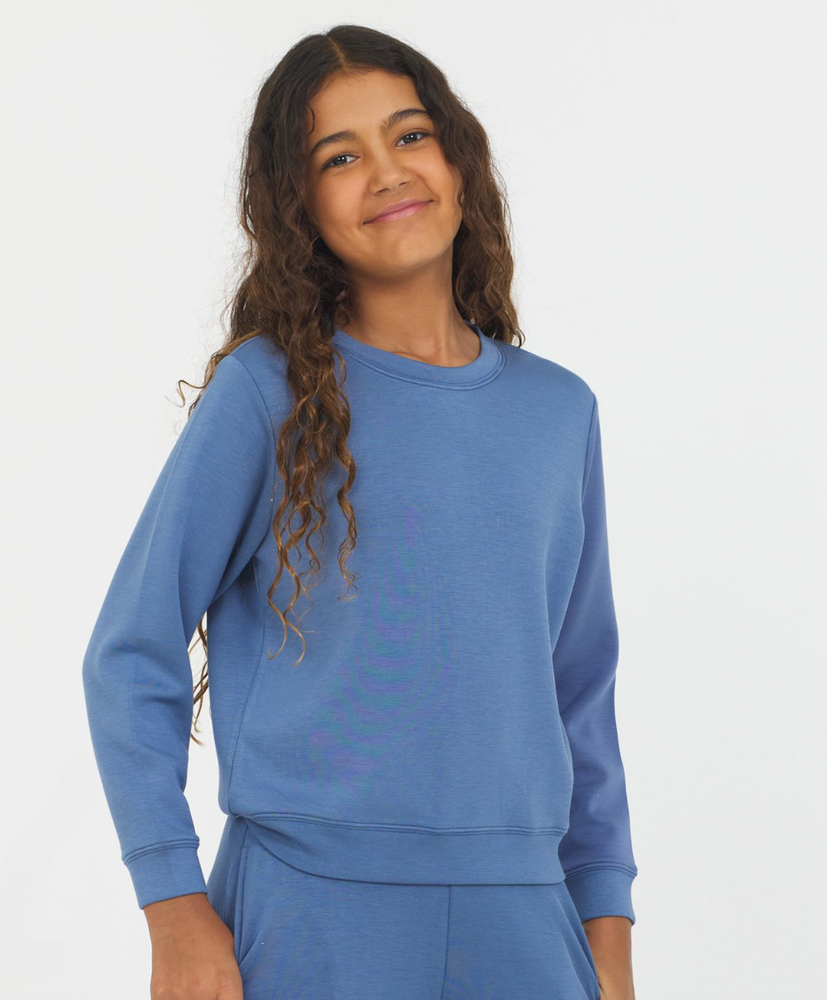 Blue Jean Cloud Solid Crewneck Sweatshirt