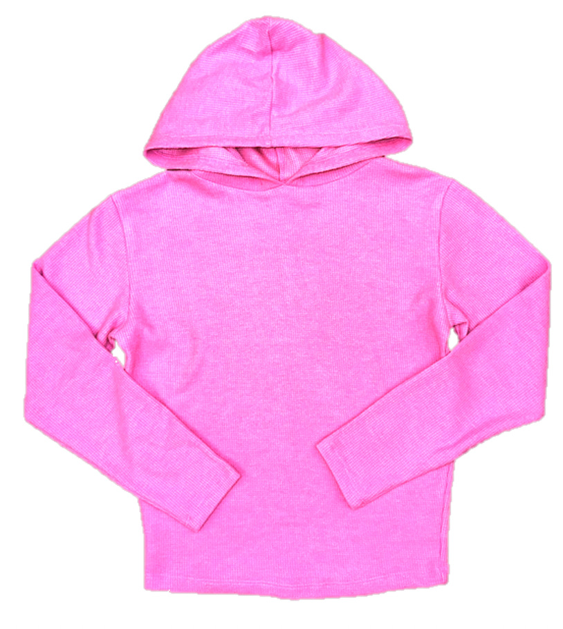 Super Soft Waffle Pullover Hoodie Bubblegum