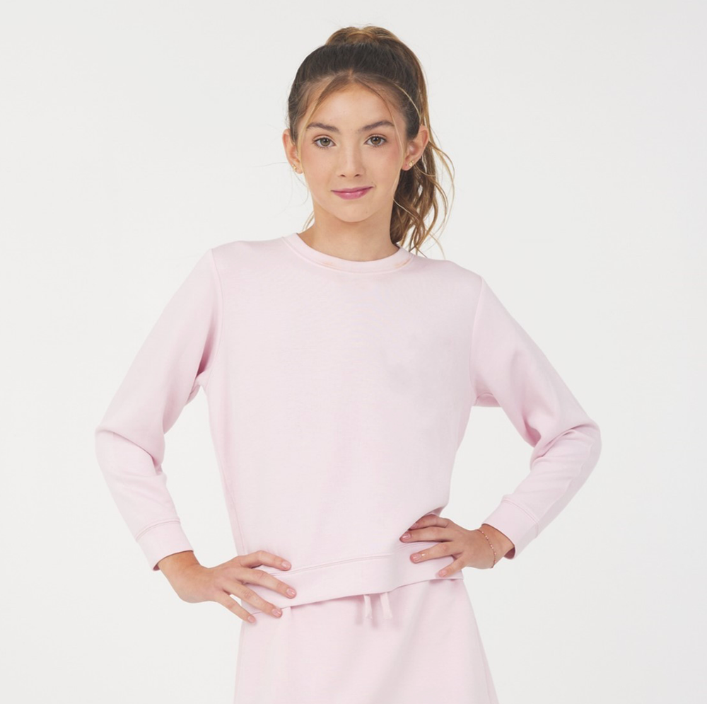 Hibiscus Pink Solid Crewneck Sweatshirt