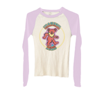 Grateful Dead Bear Pink Rib Raglan Tee