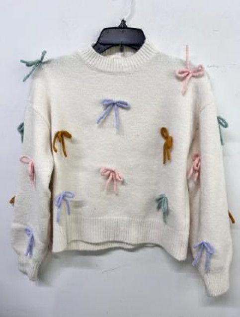 Ivory Colorful Bow Sweater