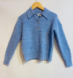 Blue Lottie Pullover Henley Sweater