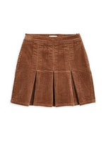 Tractr Brown Pleated Corduroy Skirt