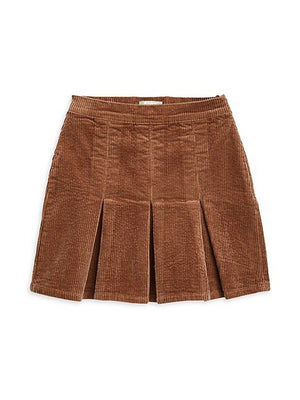 Tractr Brown Pleated Corduroy Skirt