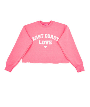 Bright Pink East Coast Love Crop Pullover