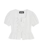 Katie J NYC White Wells Peplum Top