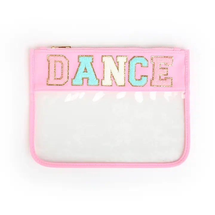 Dance Letter Patch Clear Zippered Pouch