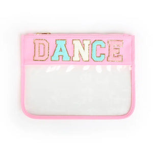 Dance Letter Patch Clear Zippered Pouch