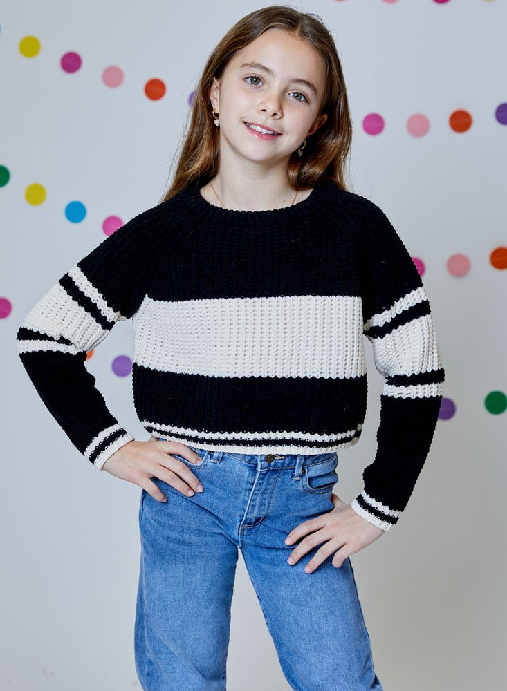 Black and Natural Stripe Sweater
