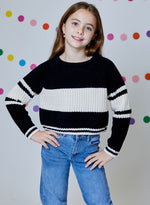 Black and Natural Stripe Sweater