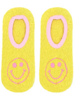 Happy Face Fuzzy Slipper Socks