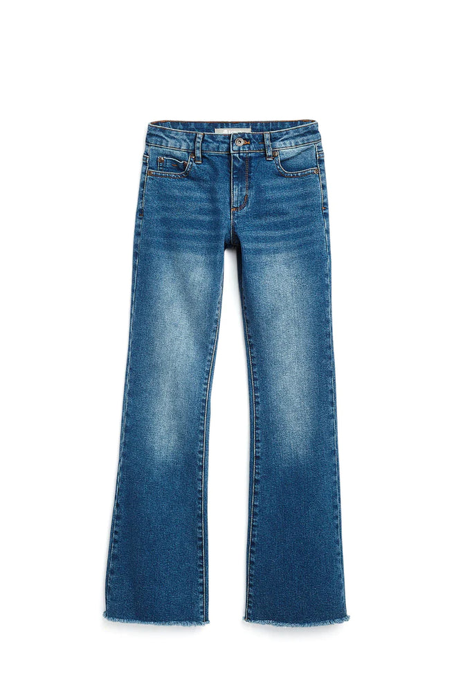 Tractr Slim Mid Rise Indigo Flare Jeans