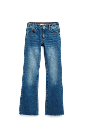 Tractr Slim Mid Rise Indigo Flare Jeans