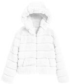 Winter White Faux Fur Hooded Jacket