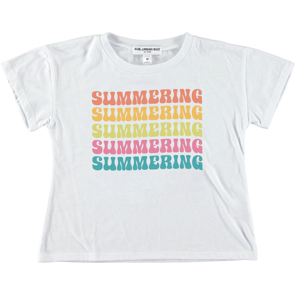 White Summering Youth Crop Tee