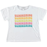 White Summering Youth Crop Tee