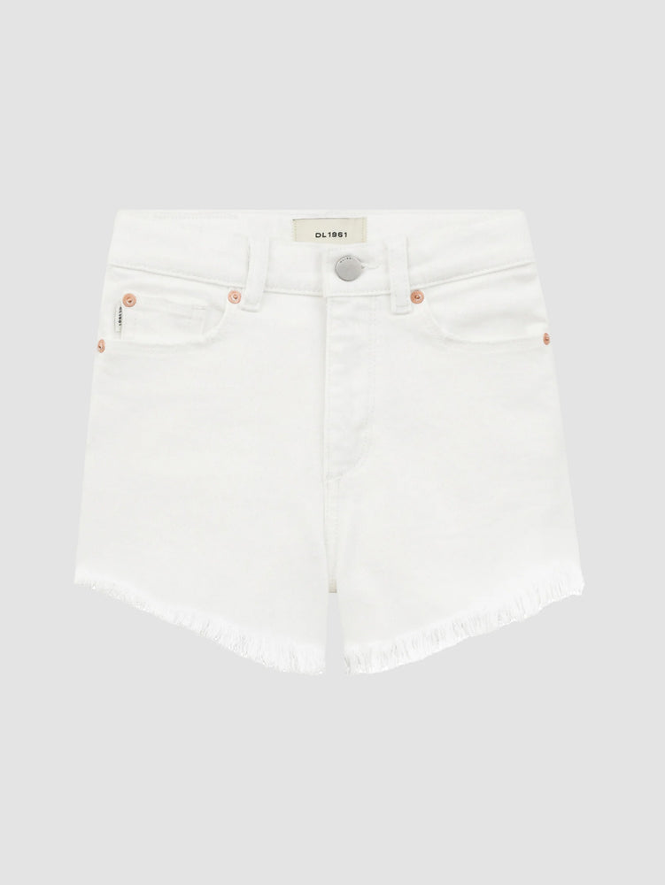 Lucy White Frayed Jean Shorts