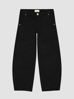 DL 1961 Lilia Black Twill Barrel Pull On Jeans