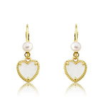 Mother of Pearl Heart Earring with Freshwater Pearl