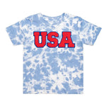 USA Blue Tie Dye Patch Tee