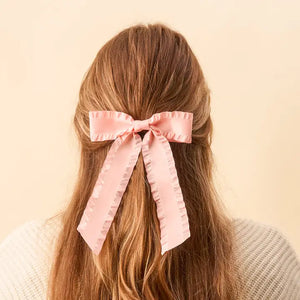 Ruffle Hair Bow Blush