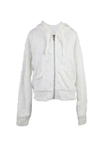 FBZ White Towel Daizy Zip Up Crop Jacket