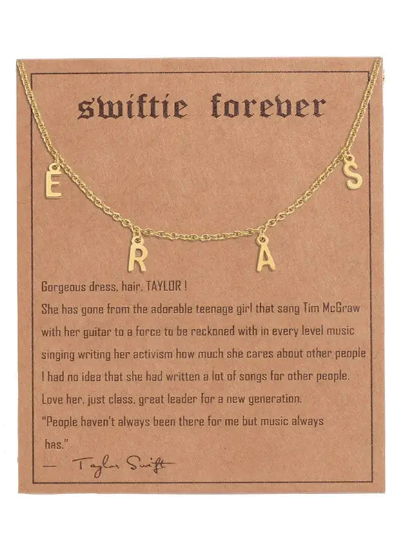 Swiftie Stainless Steel ERAS Letter Necklace