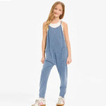 Mineral Blue Drop Crotch Sleeveless Jumpsuit